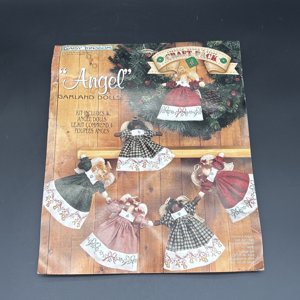 Vtg 1996 Daisy Kingdom Angel Garland Dolls Sealed Sewing Fabric Panel Kit 32-125